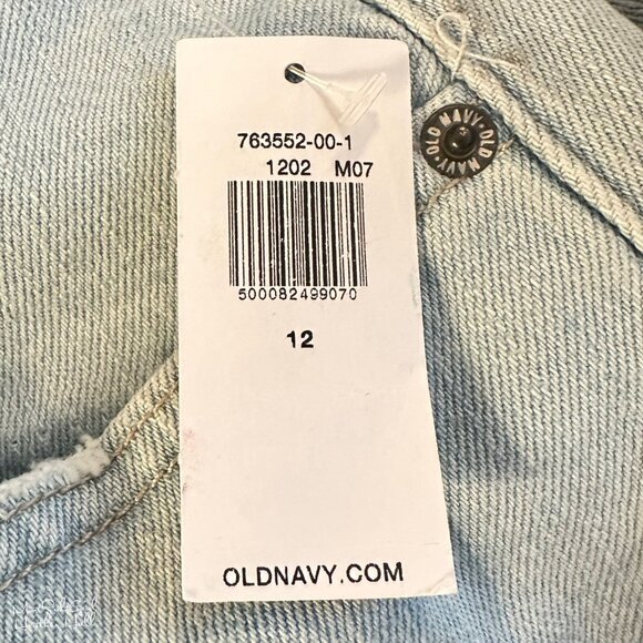 Old Navy NWT Women's Distressed Light Wash High-Rise Straight-Leg Jeans Size 12 - Picture 5 of 10